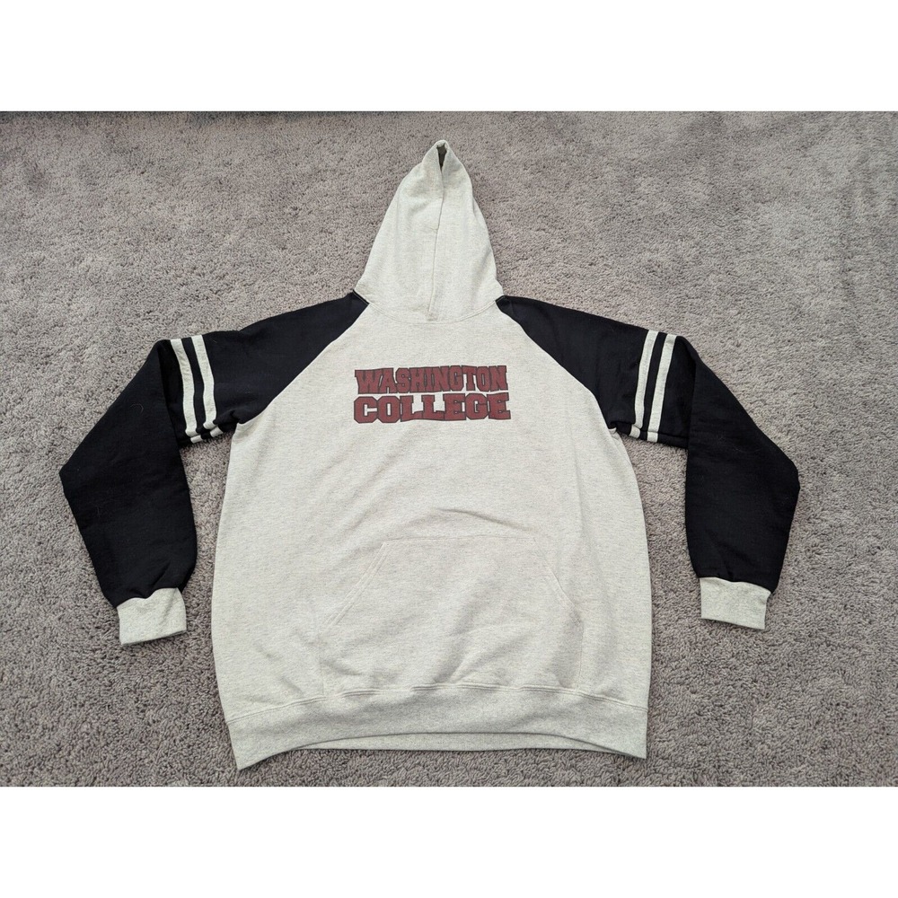 Washington College Pullover Mens Extra Large Jerzees Hoodie Sweatshirt‎ Gray